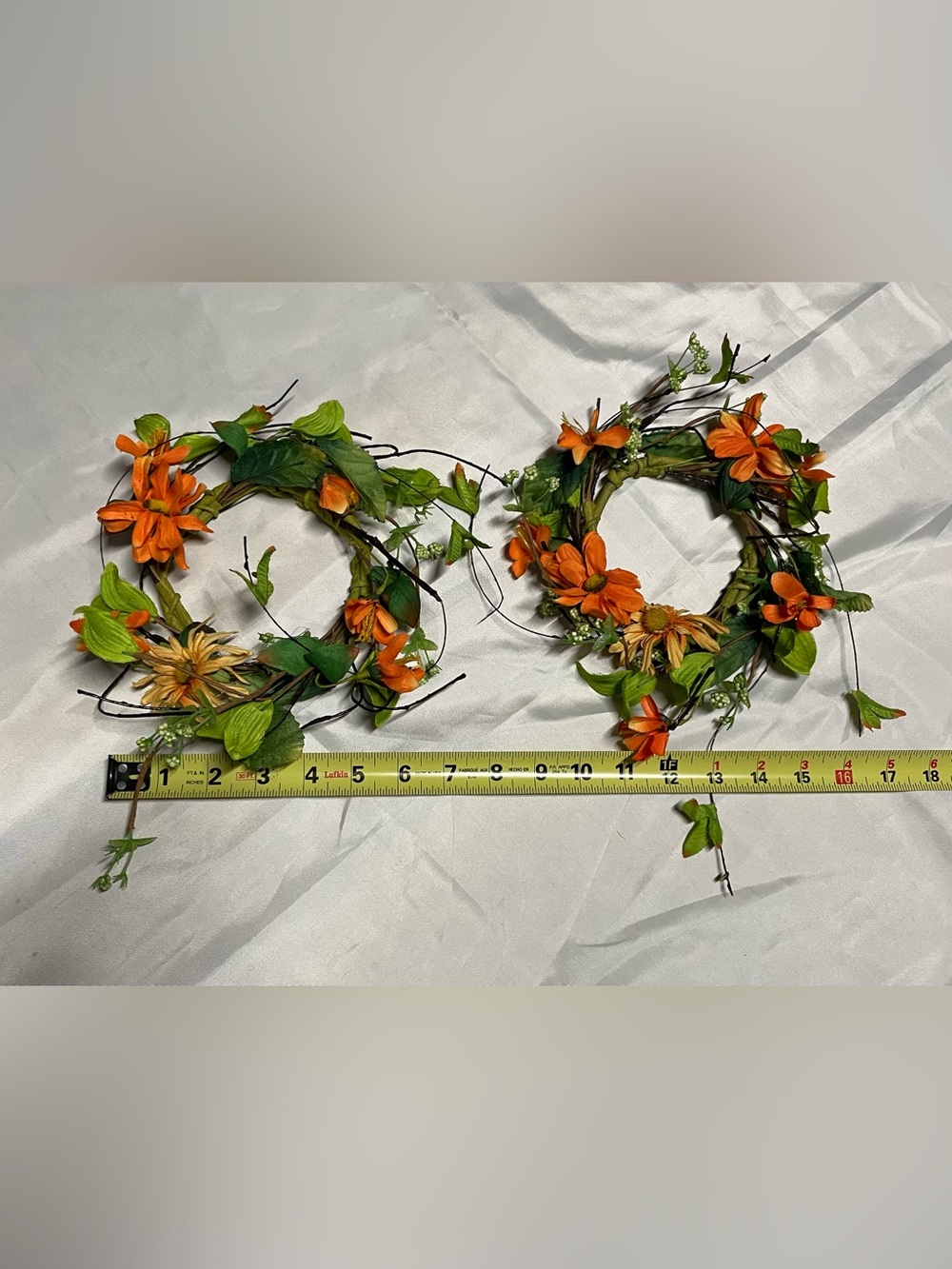 Decorative Orange Floral Wreath Garland -